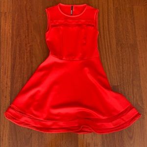 Red lulu’s flowy dress with mesh detail